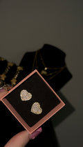 Pink Diamond Heart Earrings